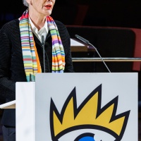 Karin Schmidt-Friderichs, Vorsteherin des Börsenvereins des Deutschen Buchhandels im Rahmen ihrer Begrüßung Karin Schmidt-Friderichs, Vorsteherin des Börsenvereins des Deutschen Buchhandels im Rahmen ihrer Begrüßung