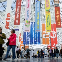 Blick in die Glashalle der Leipziger Buchmesse 2023