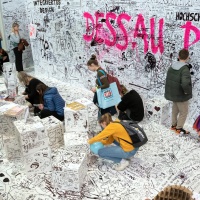Exhibition stand of the Dessau University of Art at the Leipzig Book Fair 2023