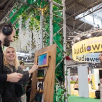 Messestand für Musik auf der Leipziger Buchmesse.