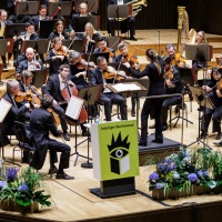 The Gewandhaus Orchestra during the opening of the 2026 Leipzig Book Fair at the Gewandhaus in Leipzig.